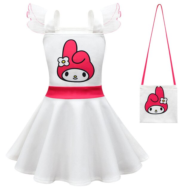 Sanrio Hello Kitty Kuromi My Melody Cinnamoroll Summer New Girls Dress