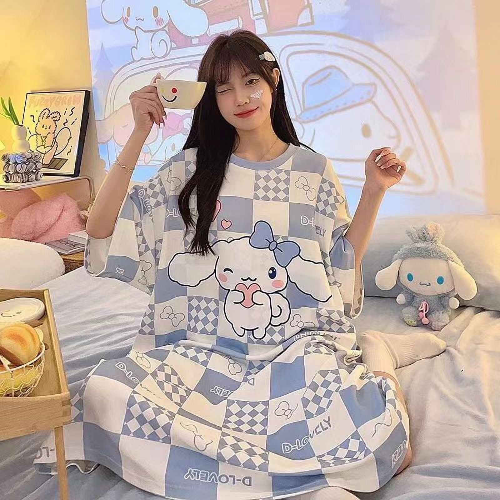 Sanrio Hello Kitty Kuromi Pochacco Kawaii Pajamas Pajamas Summer Dress ...