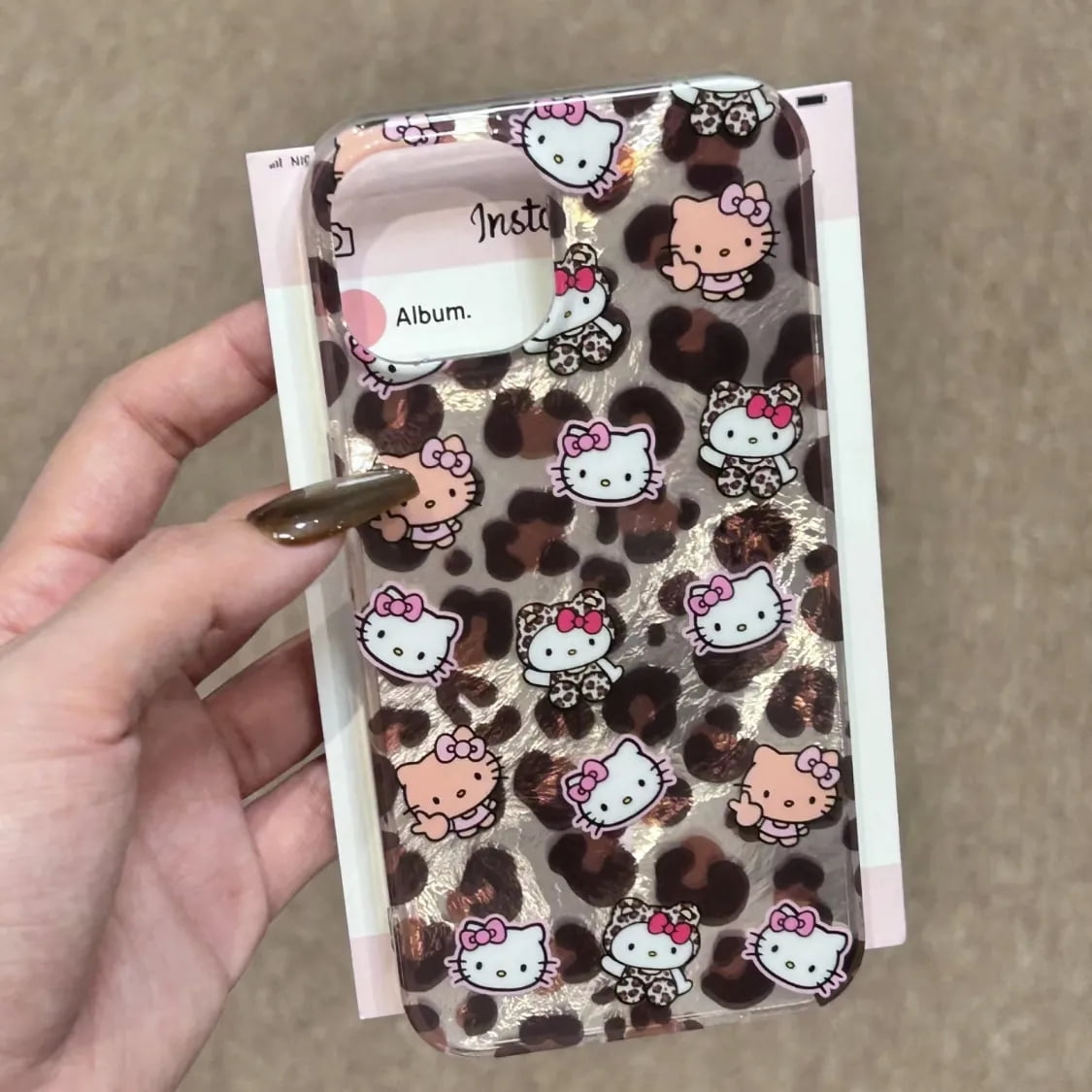 Sanrio Hello Kitty Leopard Print 3D Full Screen KT Head Phone Case For ...