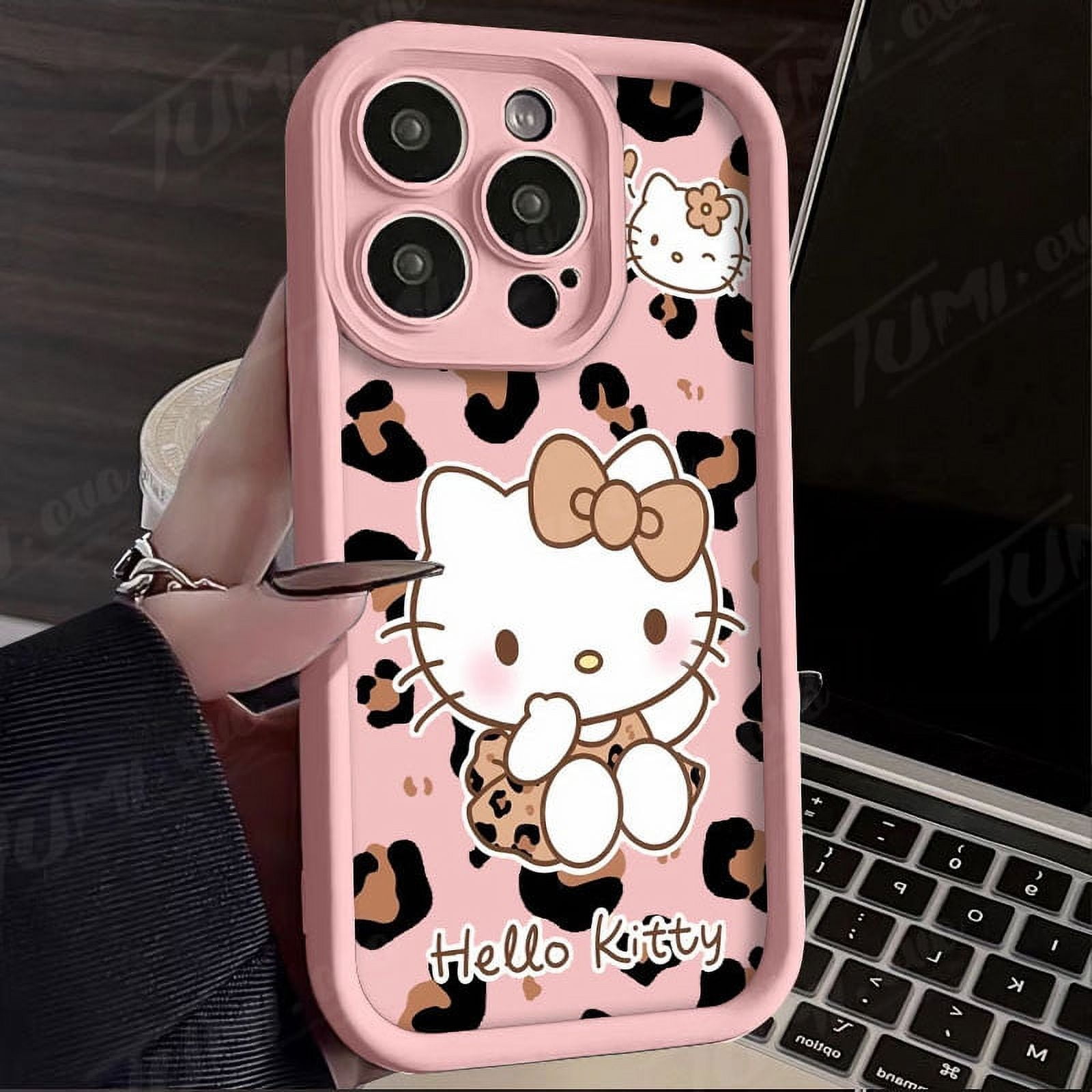 Sanrio Hello Kitty Leopard Print Phone Case for iPhone 14 15 Pro Max 13 ...