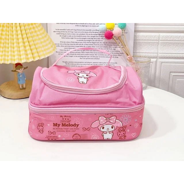 Sanrio Hello Kitty Lunch Box Bag kuromi Doublelayer Thermal Insulation