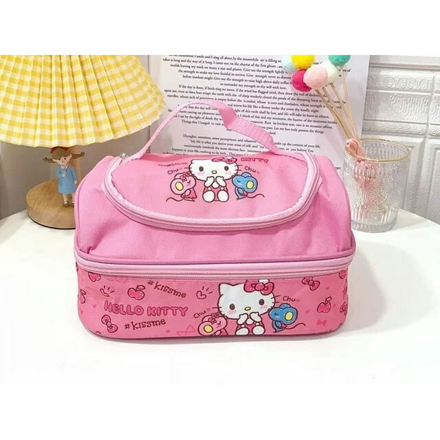 Sanrio Hello Kitty Lunch Box Bag kuromi Doublelayer Thermal Insulation