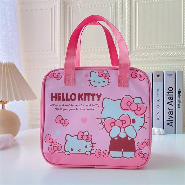 Kawaii Sanrio Cinnamoroll Double Layer Lunch Box Hello Kitty My Melody Cute  Large-capacity Microwaveable Compartment Bento Box
