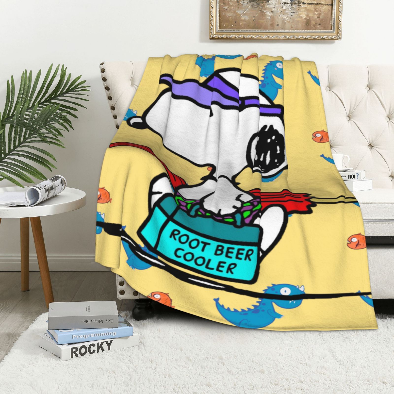 Snoopy Bare Home Fleece Blanket Twin/Twin Extra Long Blanket Grey