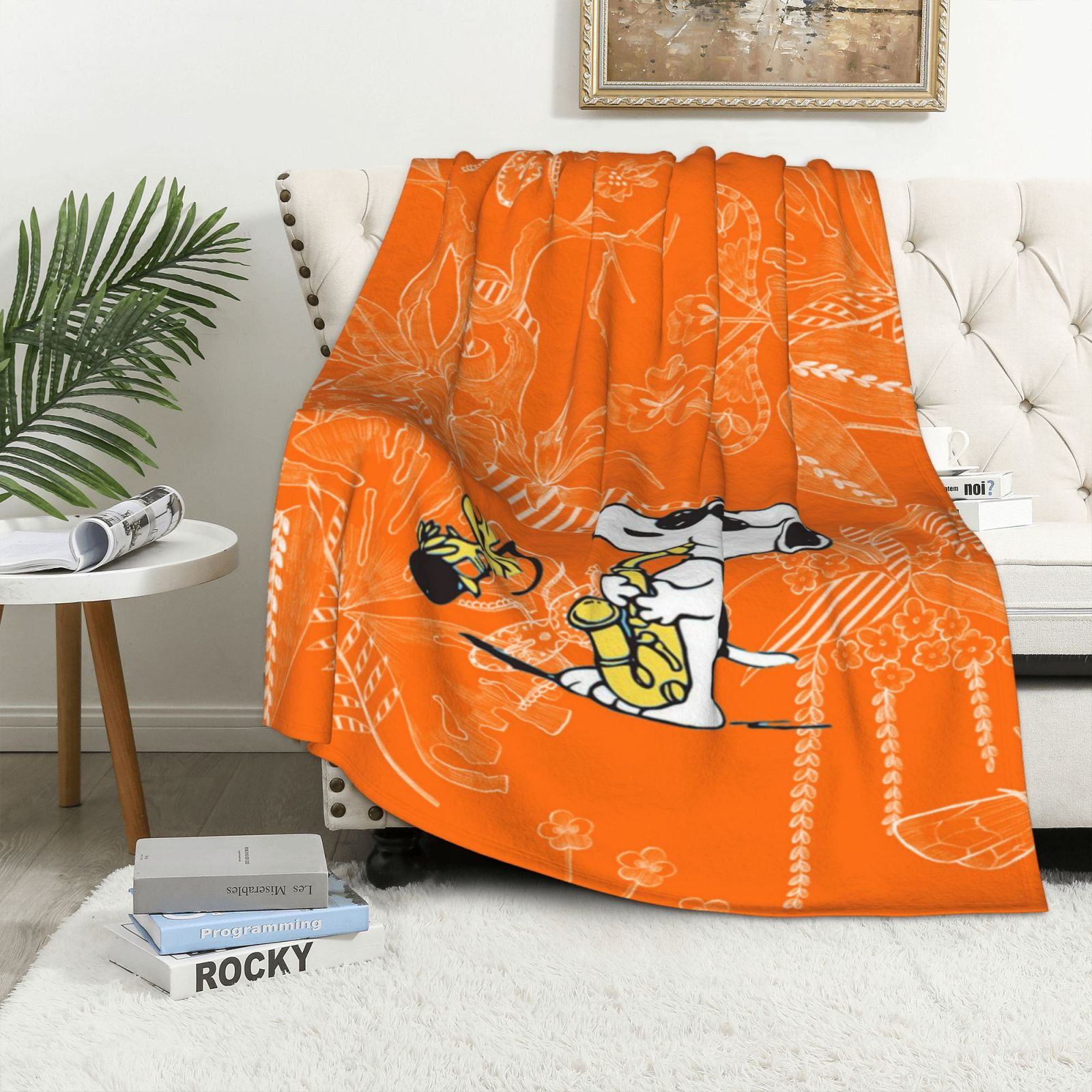 Snoopy Bare Home Fleece Blanket Twin/Twin Extra Long Blanket Grey