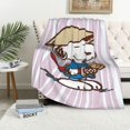 Snoopy Bare Home Fleece Blanket Twin/Twin Extra Long Blanket Grey