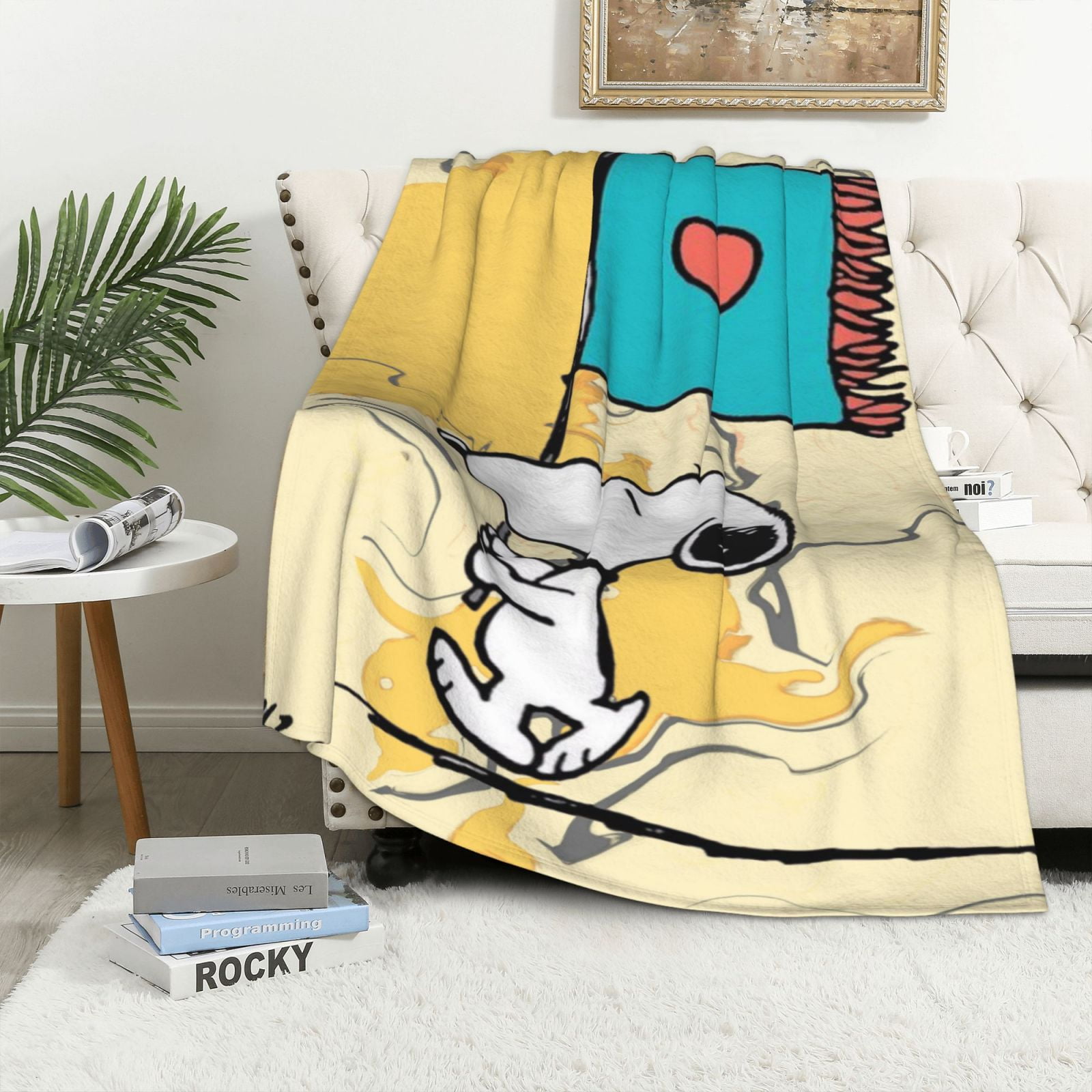 Snoopy Bare Home Fleece Blanket Twin/Twin Extra Long Blanket Grey