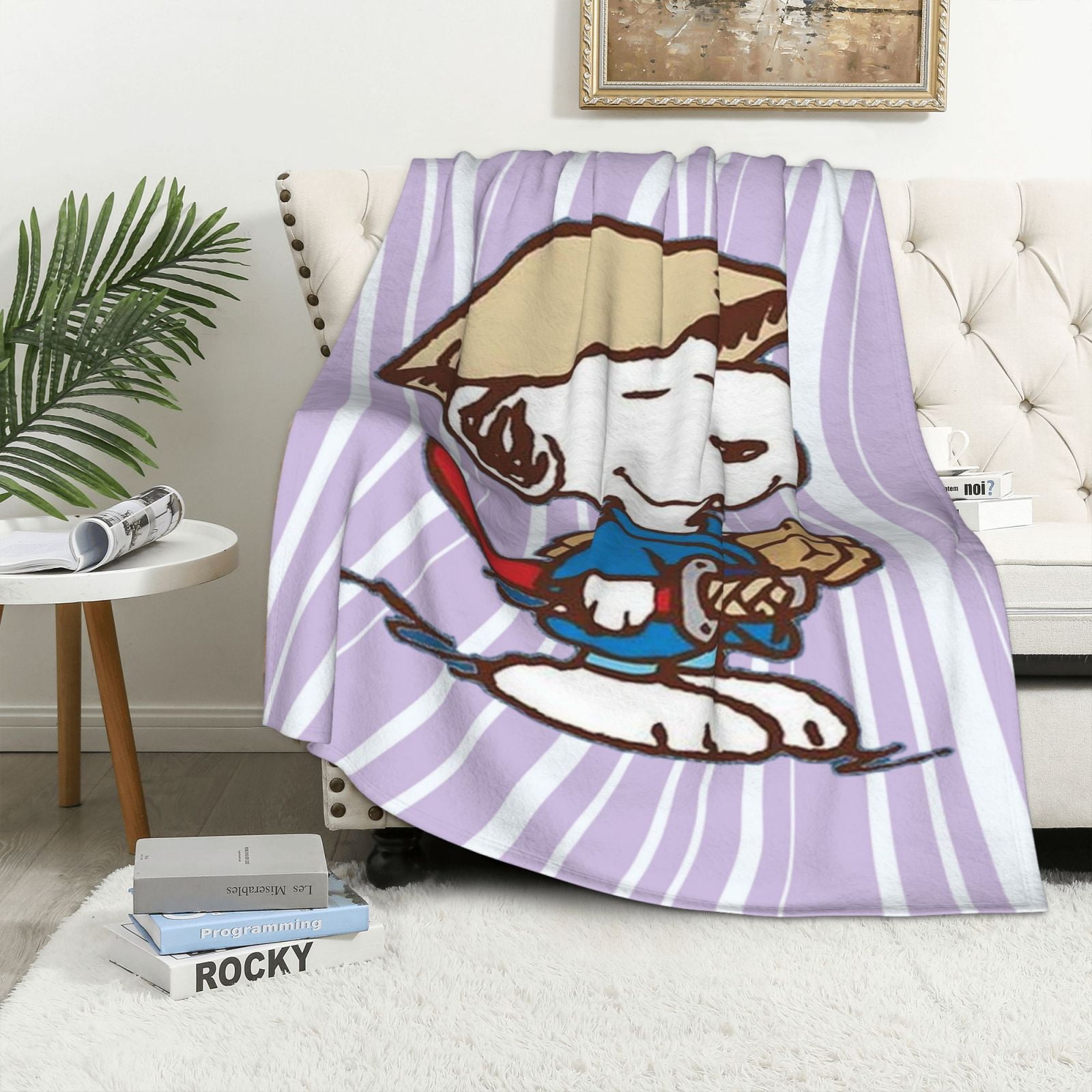 Snoopy Bare Home Fleece Blanket Twin/Twin Extra Long Blanket Grey
