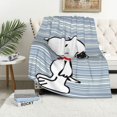 Snoopy Bare Home Fleece Blanket Twin/Twin Extra Long Blanket Grey