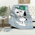 Snoopy Bare Home Fleece Blanket Twin/Twin Extra Long Blanket Grey