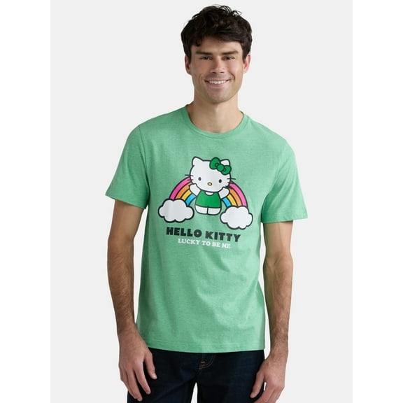 Sanrio Hello Kitty Men's & Big Men's Saint Patrick's Day Graphic Tee, Sizes XS-3XL