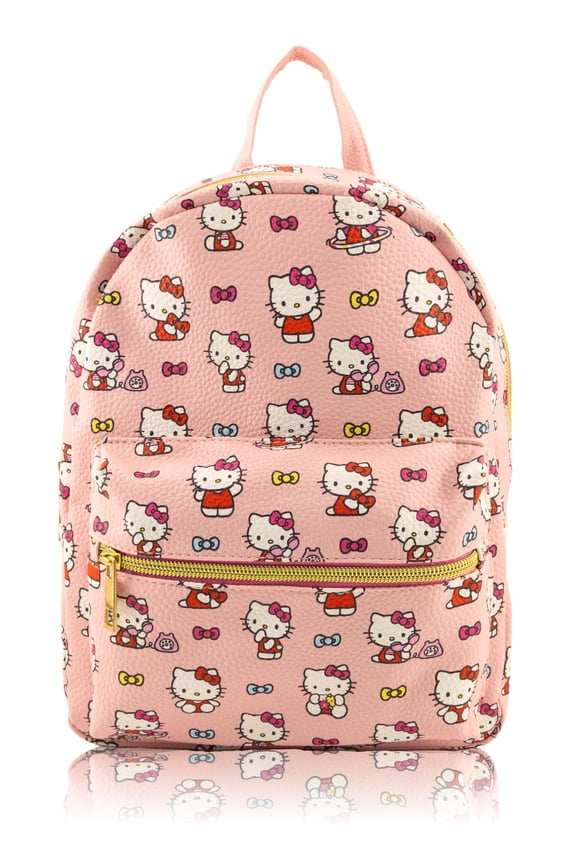 Sanrio Hello Kitty Mini Backpack for Girls  PU Leather Daypack Backpack Featuring Hello Kitty  Small Travel Bag, Lightweight Backpack  Ages 3+