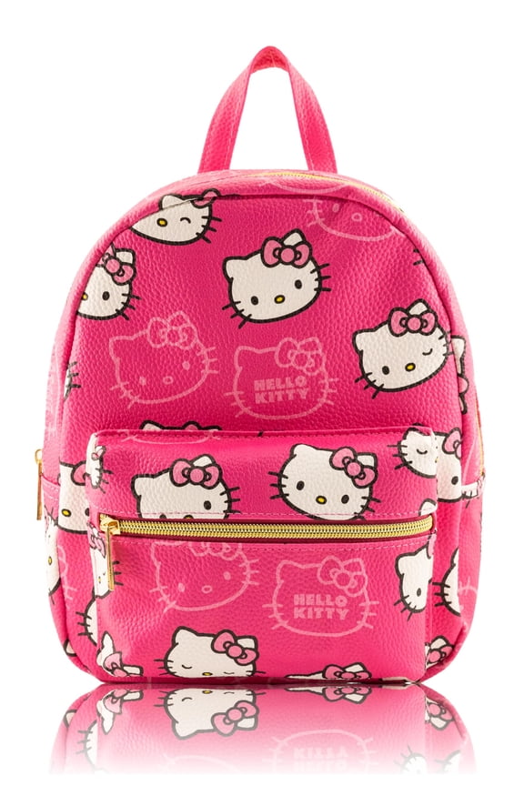 Sanrio Hello Kitty Mini Backpack for Girls  PU Leather Daypack Backpack Featuring Hello Kitty  Small Travel Bag, Lightweight Backpack  Ages 3+