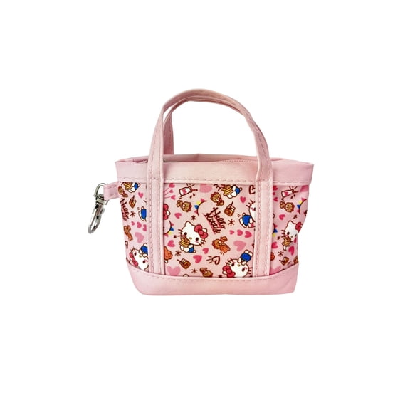 Hello Kitty Pink Mini Tote Bag Charm with Zippered Pouch Accessory