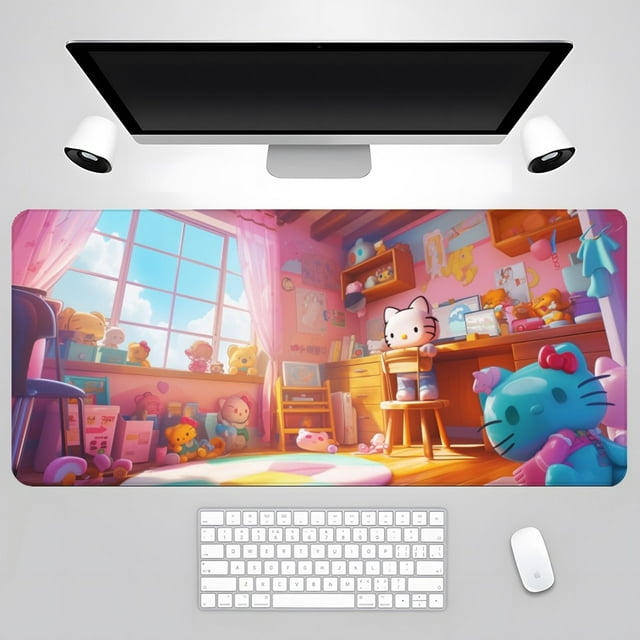 Sanrio Hello Kitty Mouse Pad Gamer Pc Gaming Accessories Rubber Mat XXL Deskmat Mats Keyboard Cabinet Mause Laptops