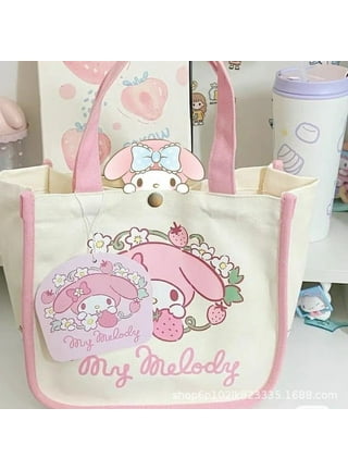 Sanrio Cute Cartoon Pattern Tote Bag, Large Capacity Canvas Handbag,  Perfect Handle Bag For Daily Shopping MINISO
