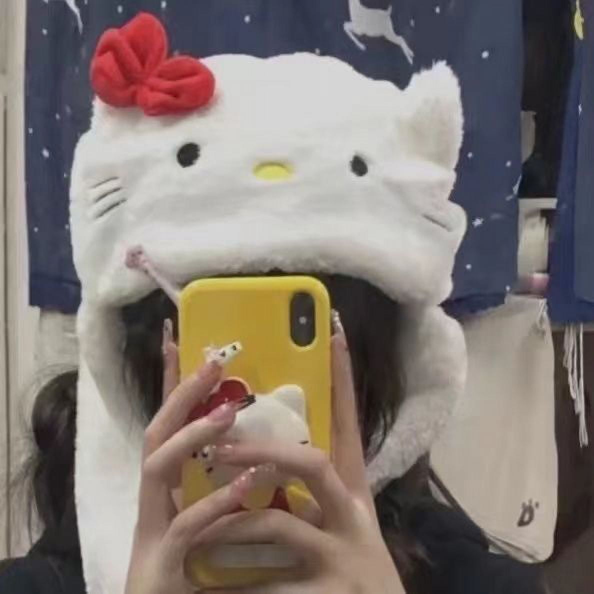 Sanrio Hello Kitty My Melody Hat Autumn Winter Cute Cartoon Students 5 ...