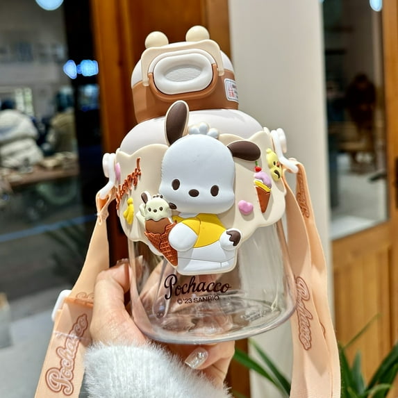 Sanrio Hello Kitty My Melody Kuromi Cartoon Anime Water Cup Kawaii High-Looking Outdoor Portable Large Capacity Straw Cup