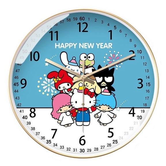 Sanrio Hello Kitty My Melody Kuromi Cartoon Wall Watch Clock Kawaii Fashion Simple Room Decoration Pendant Silent Quartz Clock