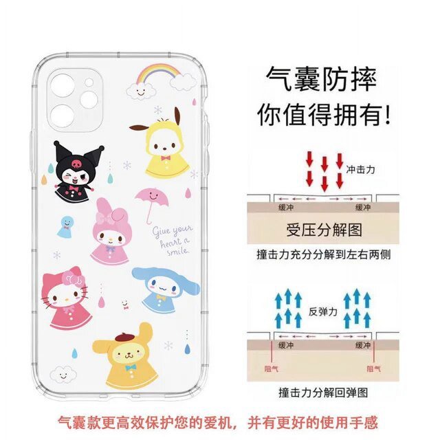 Sanrio Hello Kitty My Melody Kuromi Clear Phone Case For Iphone 11 12