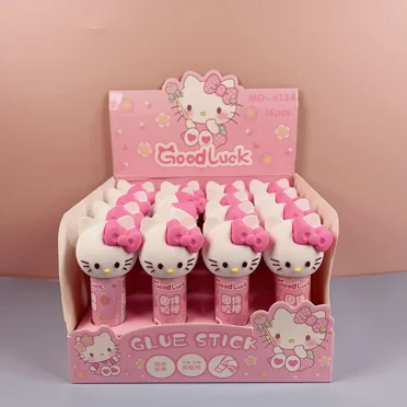 Sanrio Hello Kitty My Melody Kuromi Solid Glue Stick Student Cartoon Handmade High Sticky Speed Drying Glue Office Supplies
