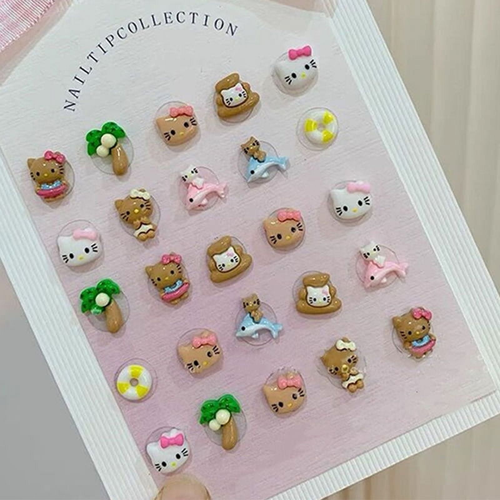 Sanrio Hello Kitty Nail Sticker Holiday Hello Kitty Kawaii Engraved