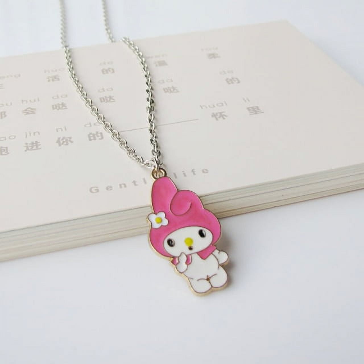 Sanrio Hello Kitty Necklace Ring 2K Kuromi Melody Chain Alloy Silver  Crystal Female Charm Rhinestone Goth Jewelry Valentine Gift 