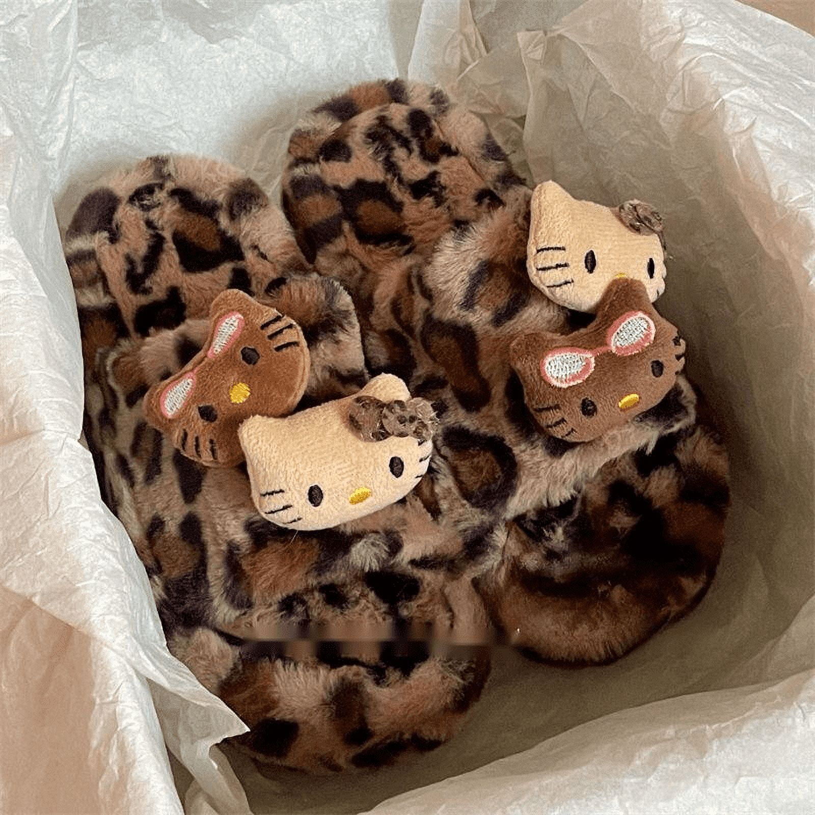 Sanrio Hello Kitty New Niche Leopard Print Slippers Spicy Girl Korean ...