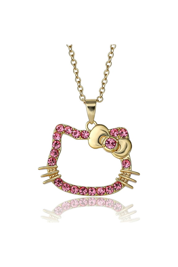 Sanrio Hello Kitty Outline Pink Crystal Pendant