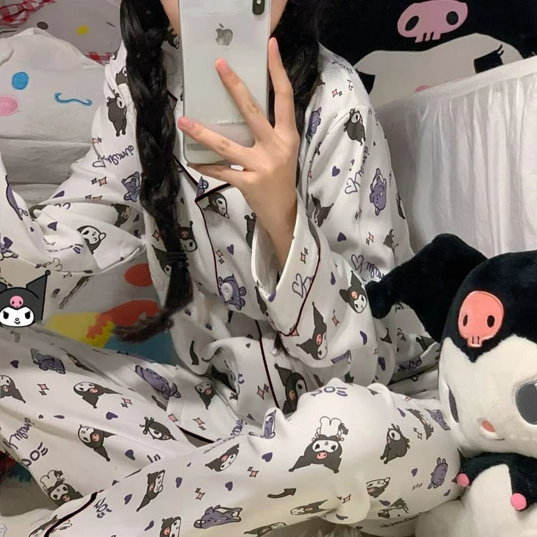 Hello Kitty Pajamas Pants Kawaii Pijama Y2k Pyjama Pink Fluffy
