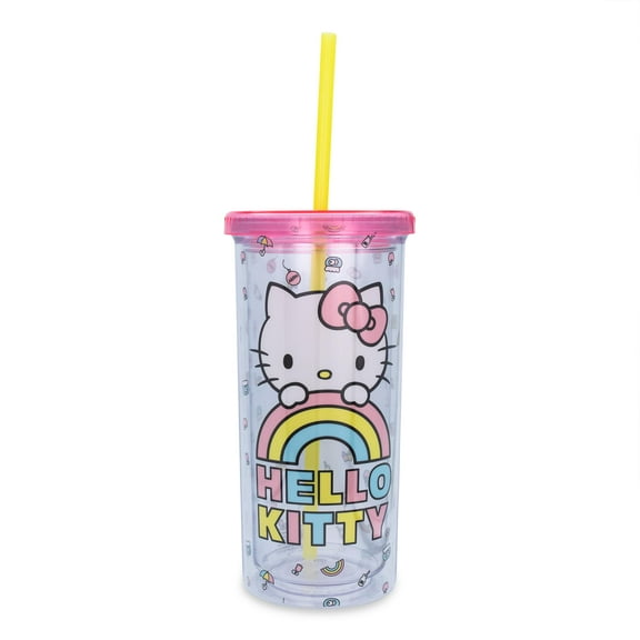 Sanrio Hello Kitty Pastel Rainbow Carnival Cup With Lid | Holds 20 Ounces