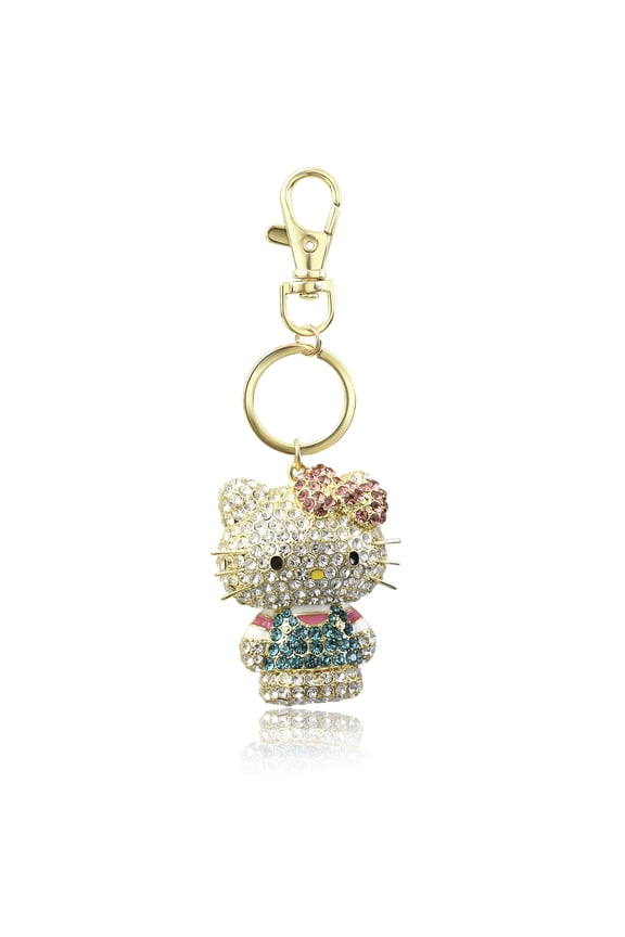 Sanrio Hello Kitty Pave 3D Bling Keychain - Bag Charm, Backpack Accessories, Travel Collectible Gift Keychains