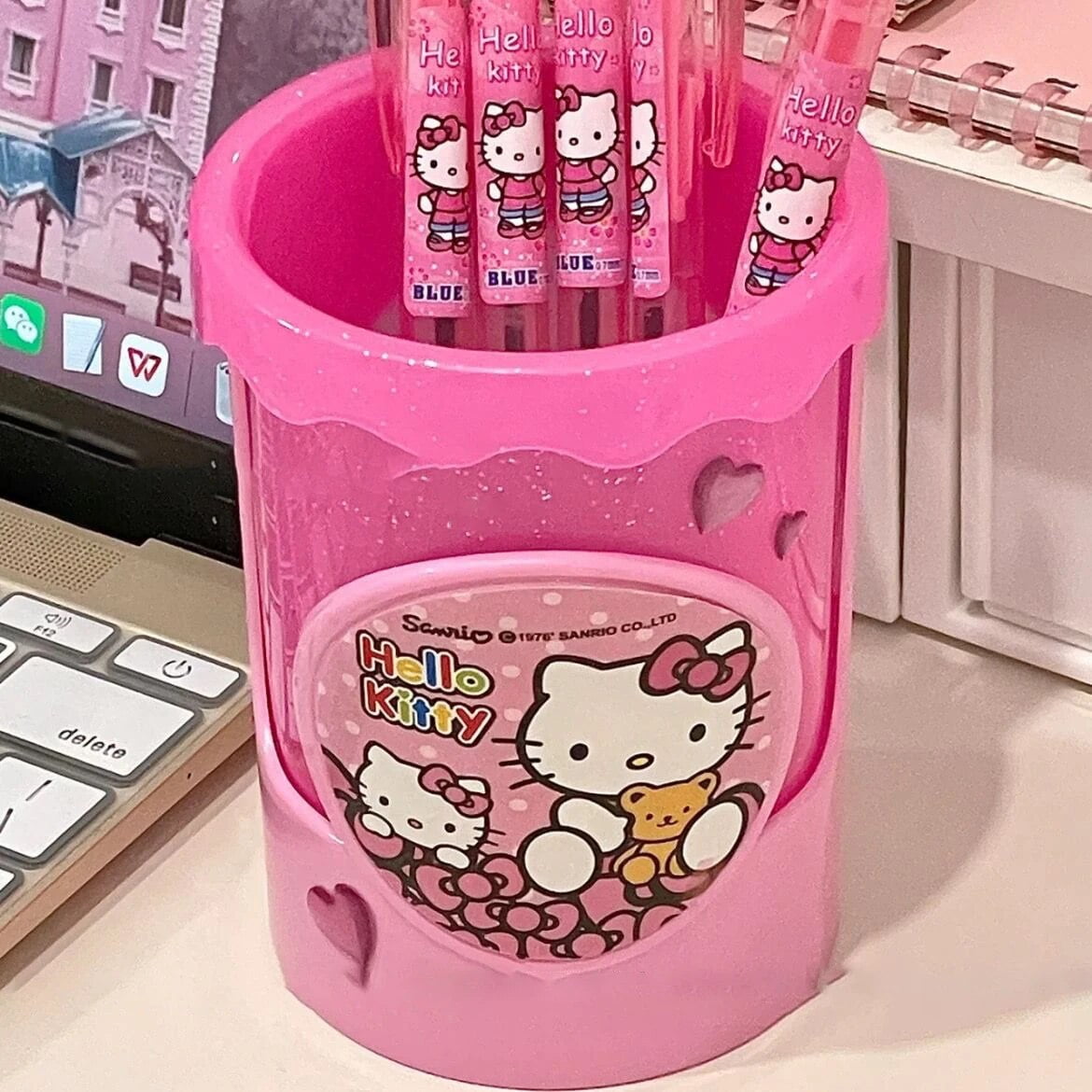 Sanrio Hello Kitty Pen Holder Anime Figure Y2K Girls Pencil Ruler