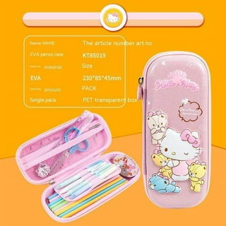 Buy Hello Kitty Pencil Case Pink One Tier, Zip Layer Pencil Sharpener  Shapes Eraser Ruler Bag for Student Boys & Girls, School Stationery