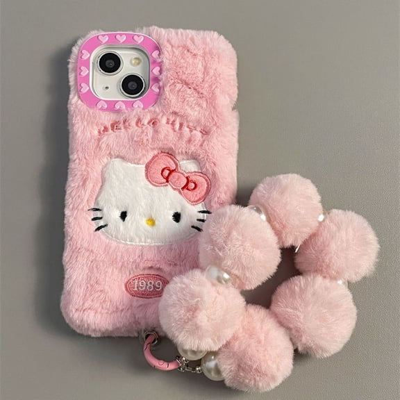 Sanrio Hello Kitty Phone Case Plush Soft Cartoon Protective Cover IPhone 16 15 14 Pro Max Gift