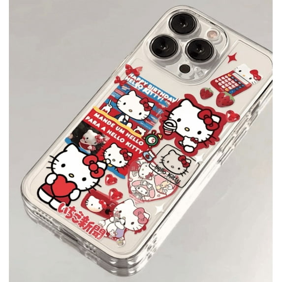Sanrio Hello Kitty Phone Case for iPhone 16 15 14 13 12 11 XS XR 8 7/Pro/Pro Max /Plus Christmas Holiday Gifts Cute Style