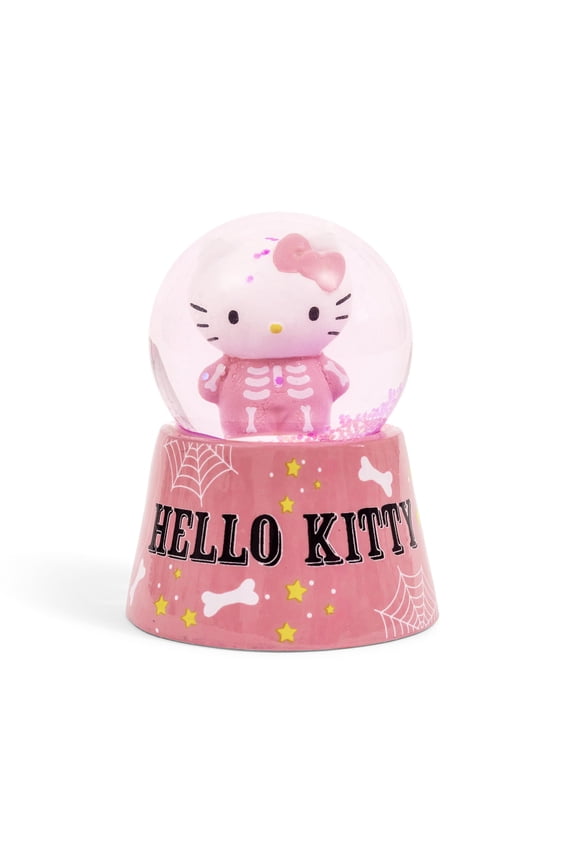 Sanrio Hello Kitty Pink Skeleton 3-Inch Mini Light-Up Snow Globe