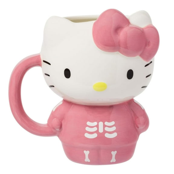 Sanrio Hello Kitty Pink Skeleton Costume 20 Ounce 3D Sculpted Ceramic Mug