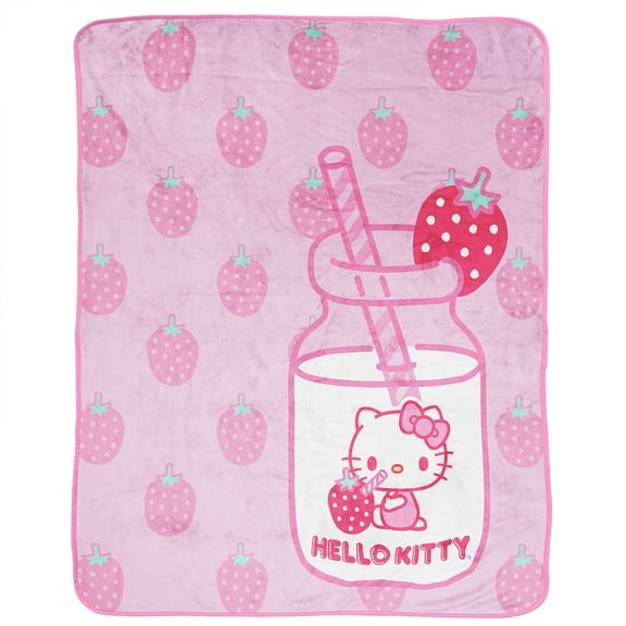 Hello Kitty Strawberry Milk Silk Touch 46" x 60" Throw Blanket