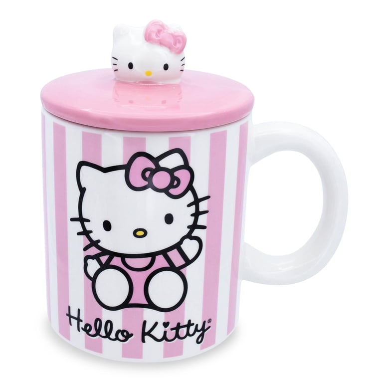 Sanrio Hello Kitty Ceramic Mug with Lid, Holds 18 Ounces - Walmart.com