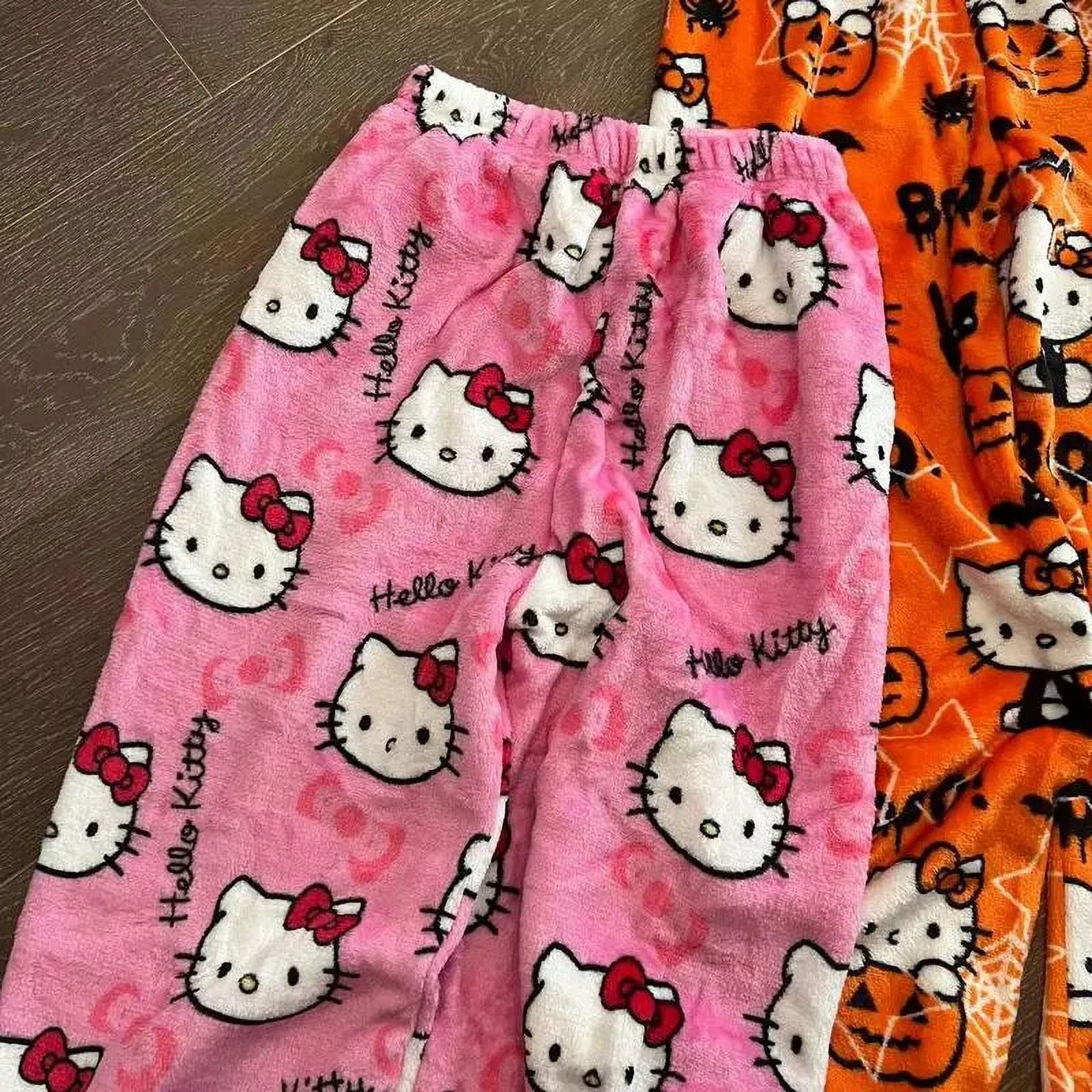 Sanrio Hello Kitty Plush Pajama Sleepwear Pants Women's Winter