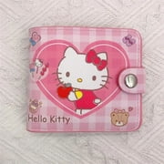 Sanrio Hello Kitty Pocketbook My Melody KT Cat Cinnamon Roll Pringle Kuromi PU Leather Wallet Cute Folding Card Bag Female Walle