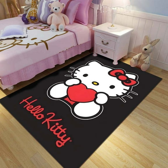 Sanrio Hello Kitty Print Carpet for Home Living Room Bedroom Sofa Doormat Room Decor Christmas Gift