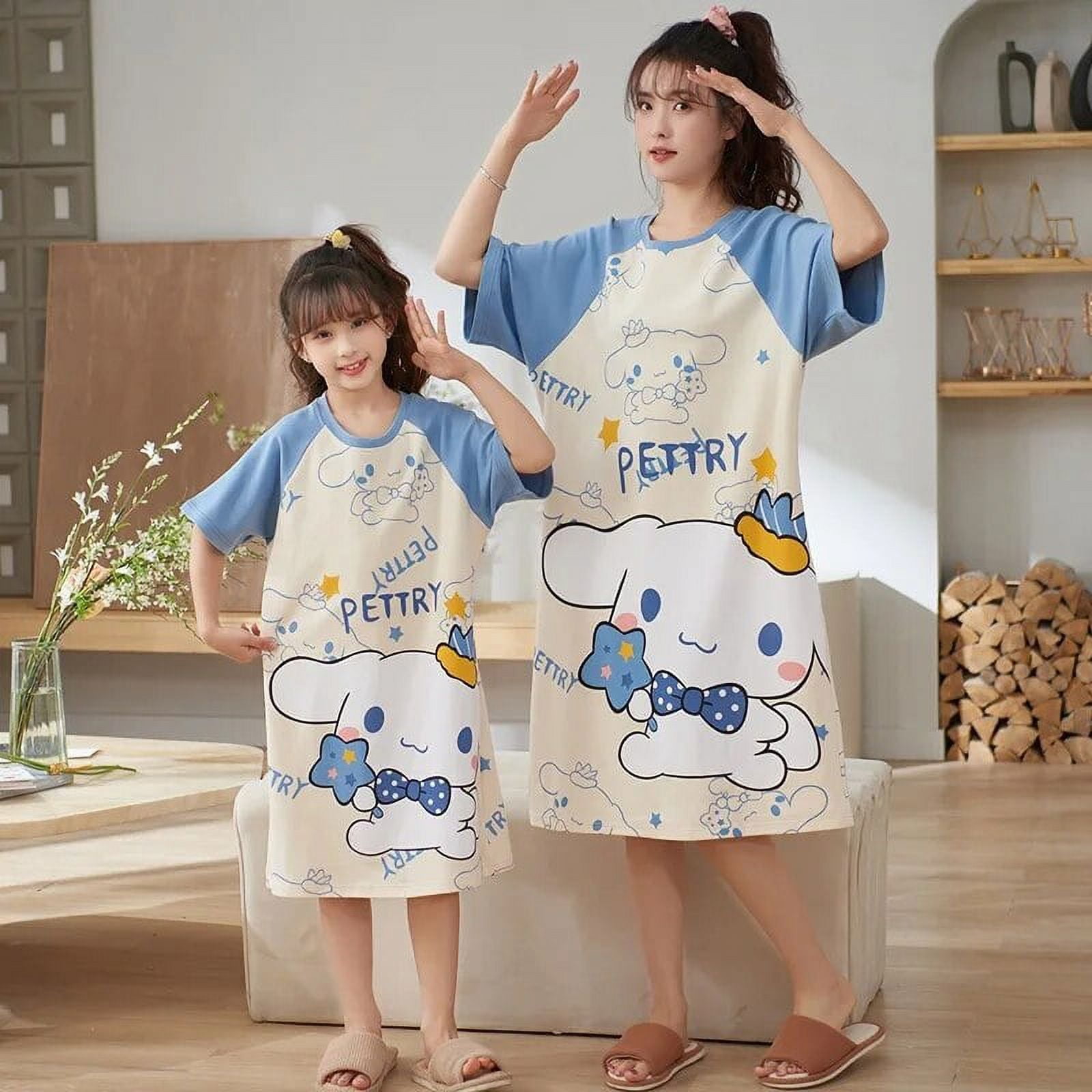Sanrio Hello Kitty Print Cartoon Sleepwear Cute Kuromi Cinnamoroll ...