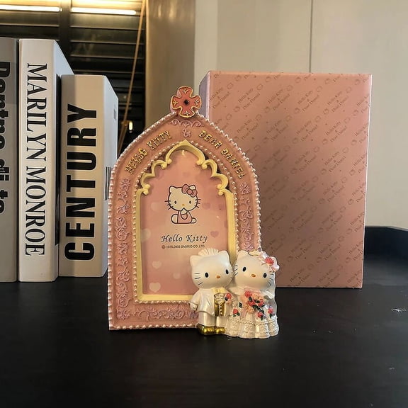 Sanrio Hello Kitty Pumpkin Carriage Resin Photo Frame Cartoon Posters Hanger Anime Decoration Desktop Ornaments Crafts Toy Gifts