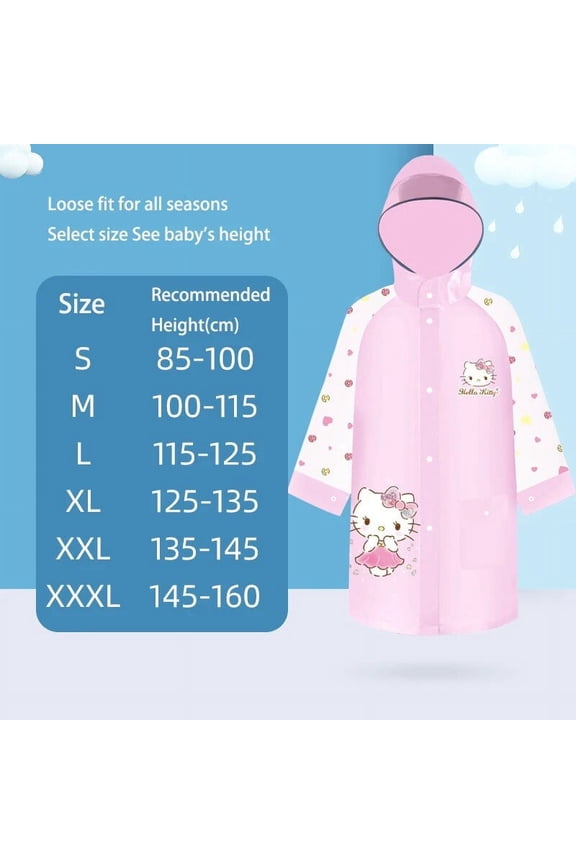 Sanrio Hello Kitty Raincoat Thicken Eva Water Proof Anime Fashion Birthday Gift