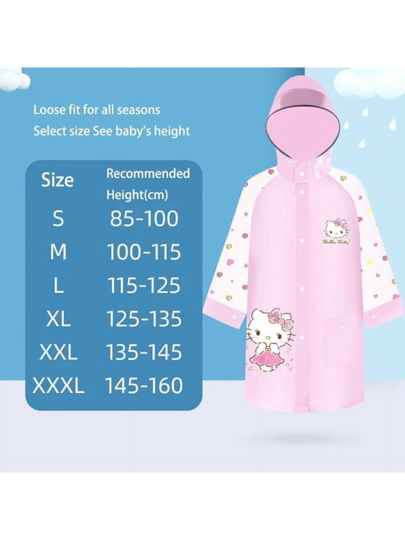Sanrio Hello Kitty Raincoat Thicken Eva Water Proof Anime Fashion Birthday Gift