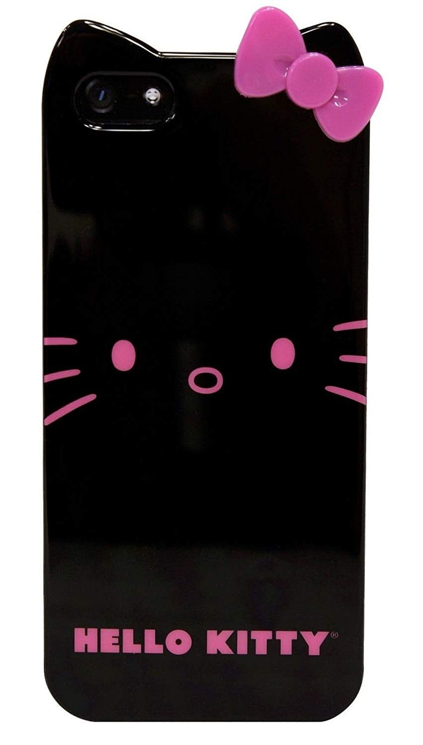 Sanrio Hello Kitty Shockproof Oil Painting Flower Cell Phone Case for Apple iPhone 5/5s, Black&Pink Sanrio Hello Kitty Shockproof Oil Painting Flower Cell Phone Case for Apple iPhone 5/5s, Black&Pink