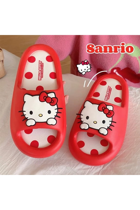Sanrio Hello Kitty Shoes Cartoon Aesthetic Soft Slippers Women Summer EVA Anti Slip Fashion Flat Shoes Y2k Kawaii Home Slippers