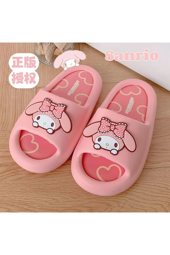 Sanrio Hello Kitty Shoes Cartoon Aesthetic Soft Slippers Women Summer EVA Anti Slip Fashion Flat Shoes Y2k Kawaii Home Slippers